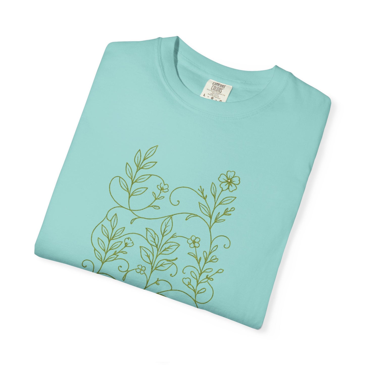 Botanical Sprigs T-Shirt - Minimal Leaf Line Art Tee