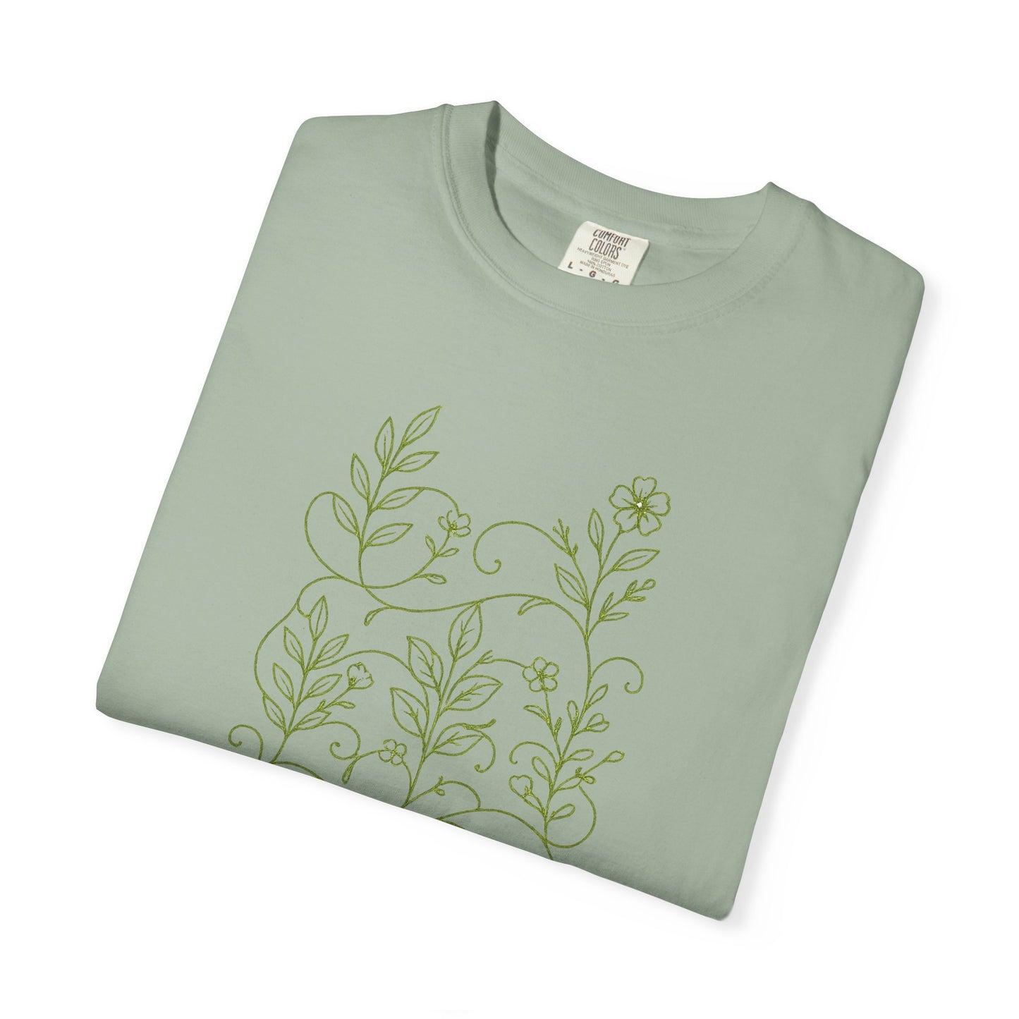 Botanical Sprigs T-Shirt - Minimal Leaf Line Art Tee