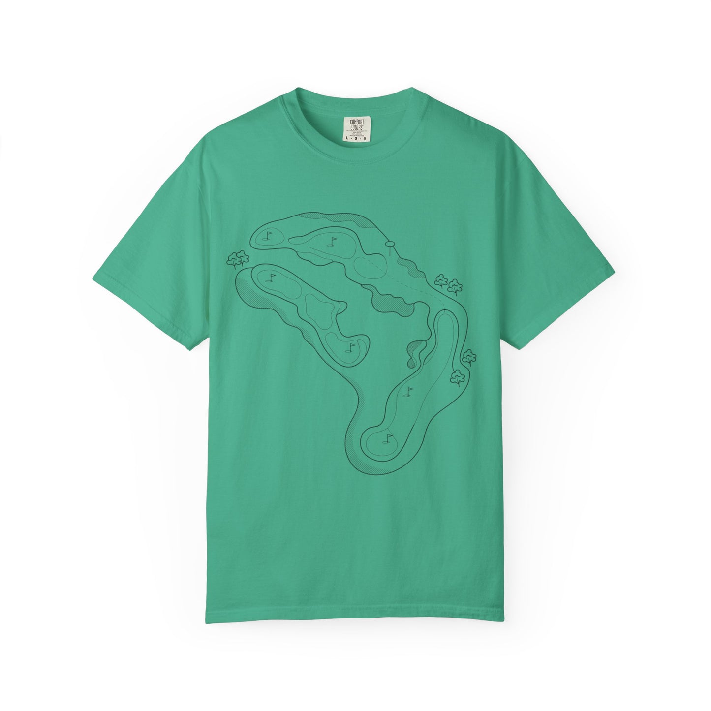 Golf Course Outline T-Shirt — Minimalist Line Art Tee