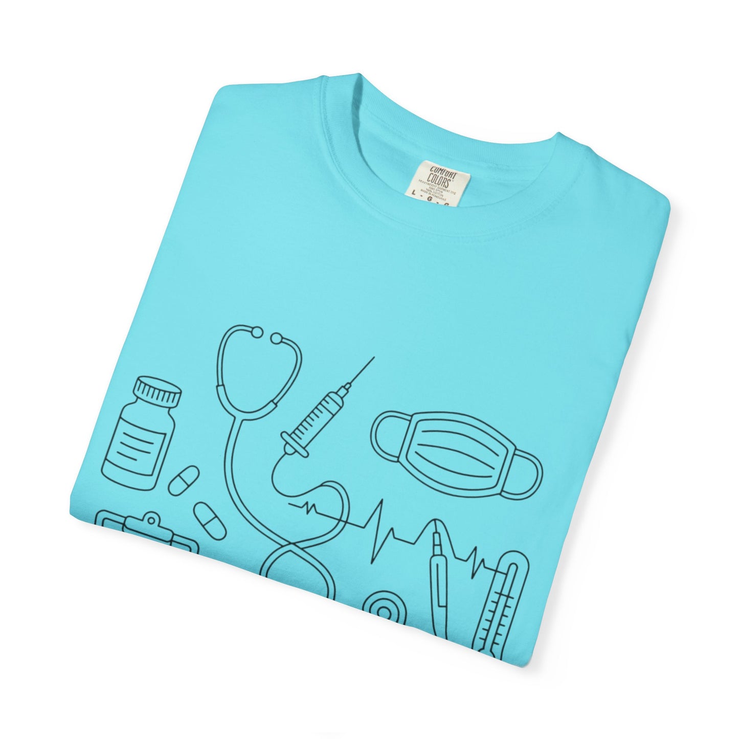 Nurse Essentials Line Art T-Shirt — Medical Equipment Graphic Tee