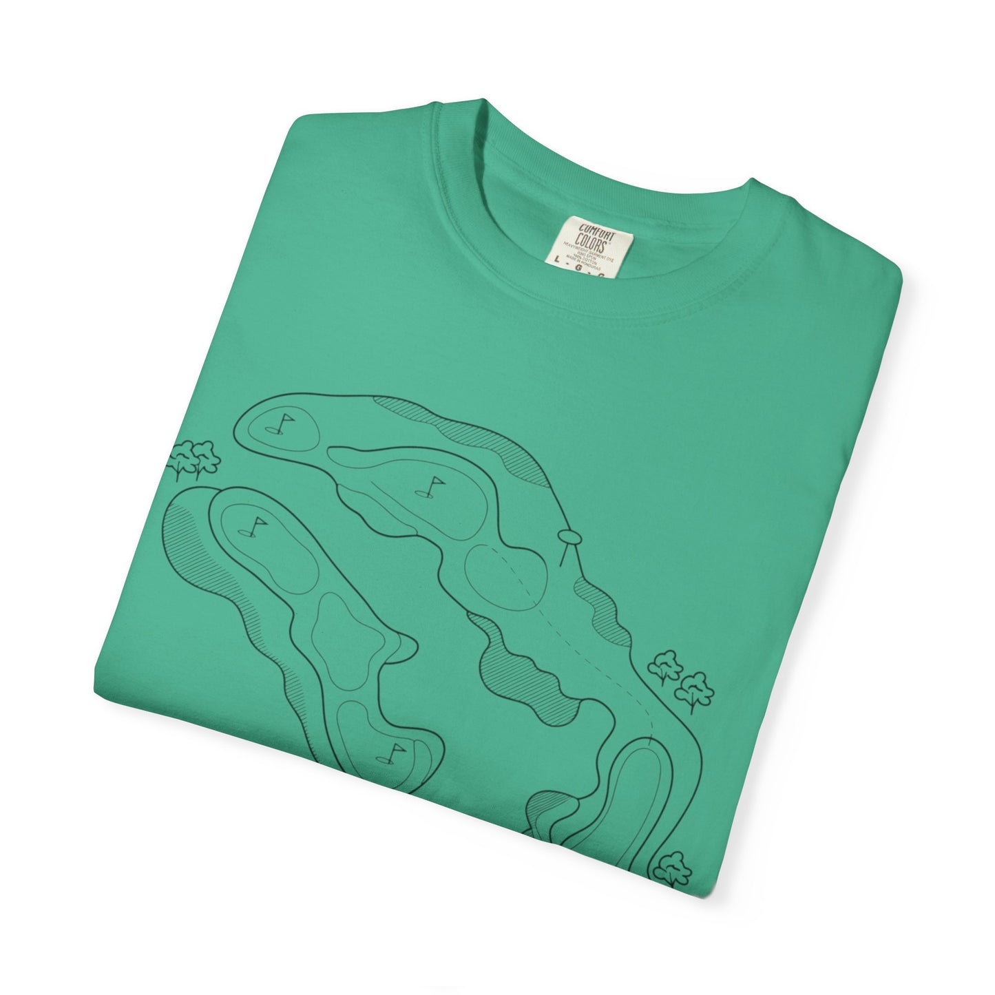 Golf Course Outline T-Shirt — Minimalist Line Art Tee