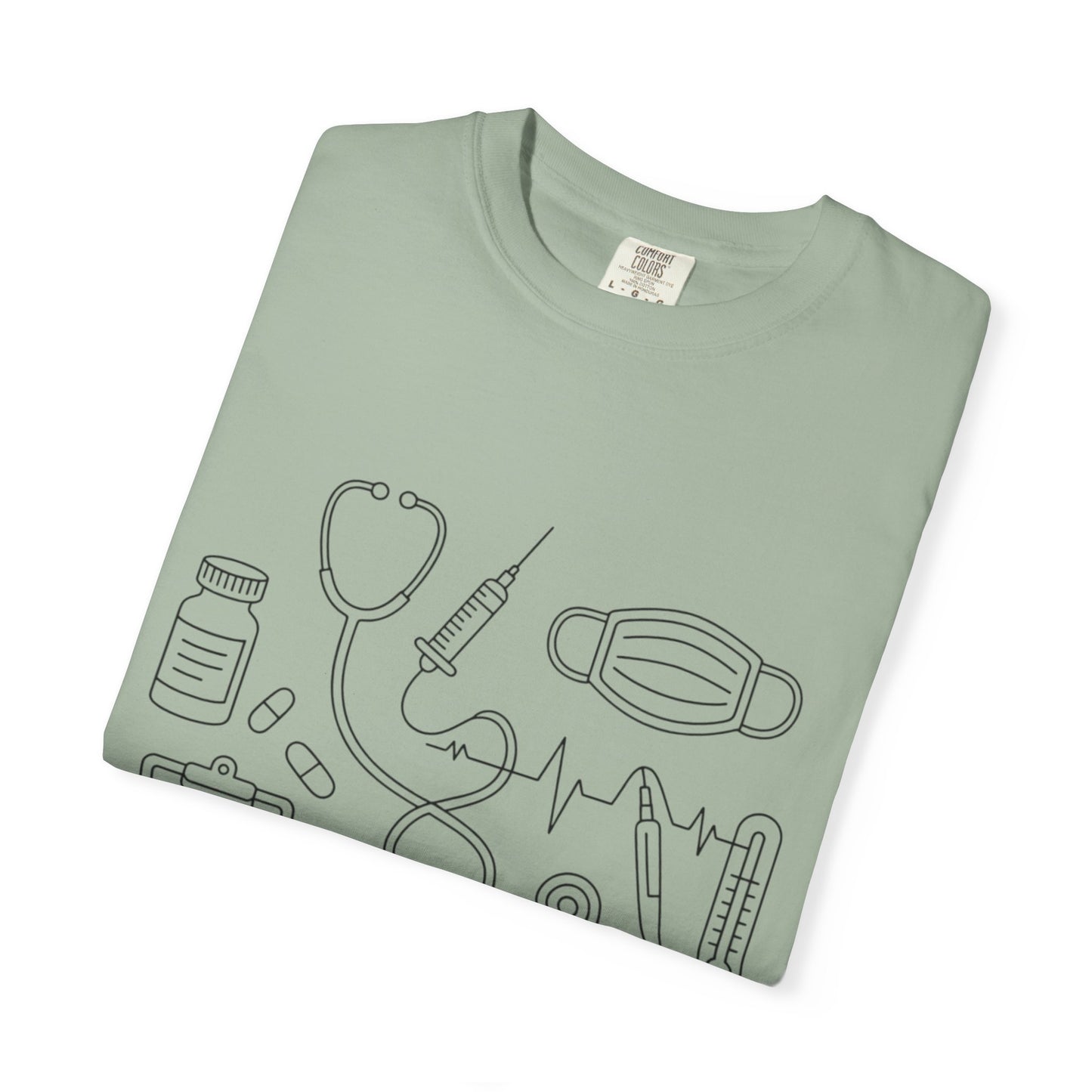 Nurse Essentials Line Art T-Shirt — Medical Equipment Graphic Tee