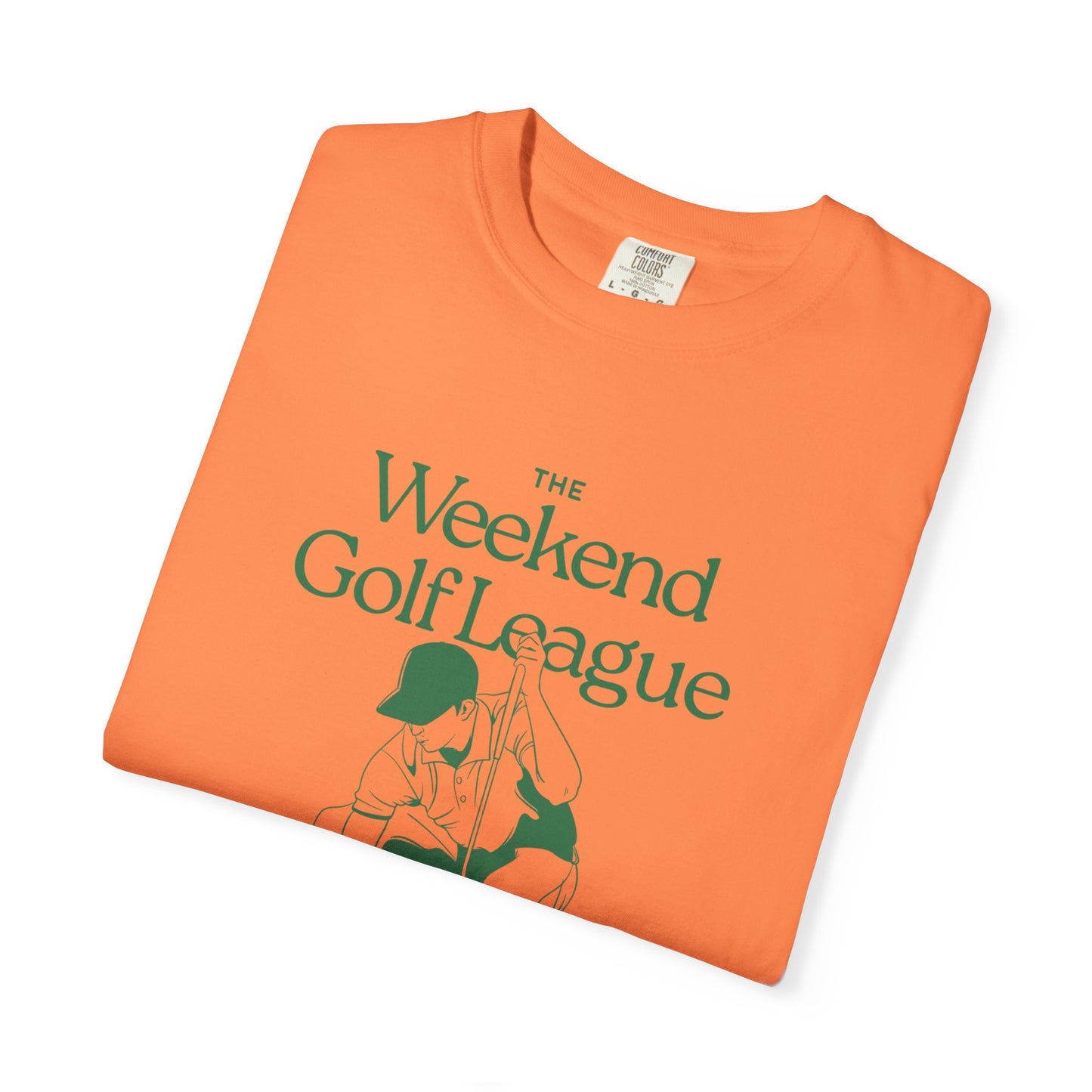 Golf T-Shirt — "The Weekend Golf League" Vintage Club Tee (Where Weekends Begin)