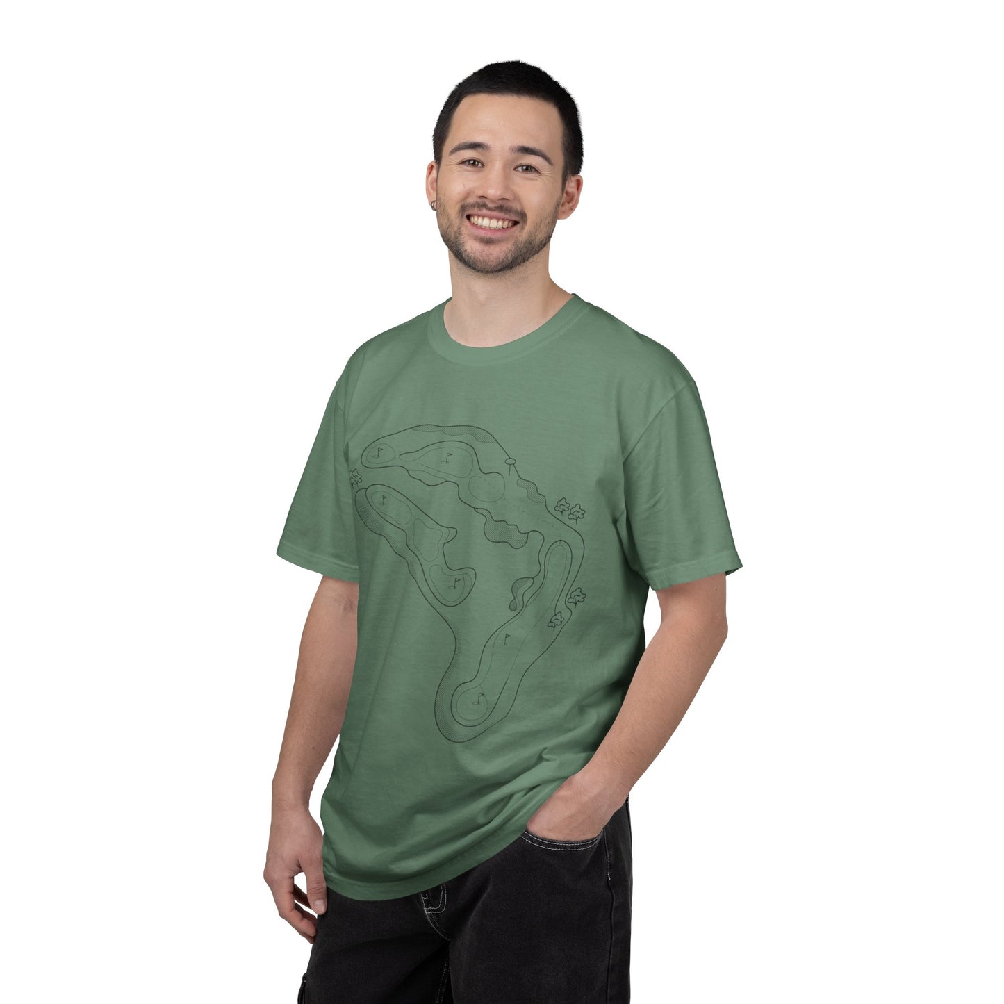 Golf Course Outline T-Shirt — Minimalist Line Art Tee