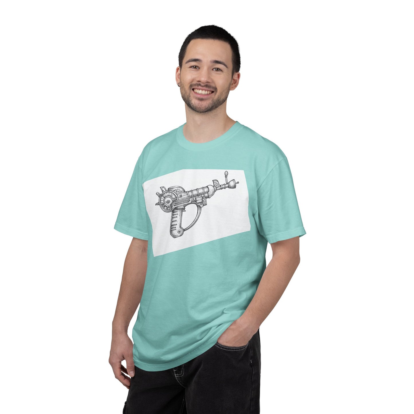 Simplistic "Raygun" T-Shirt — Vintage Sci‑Fi Laser Gun Graphic Tee