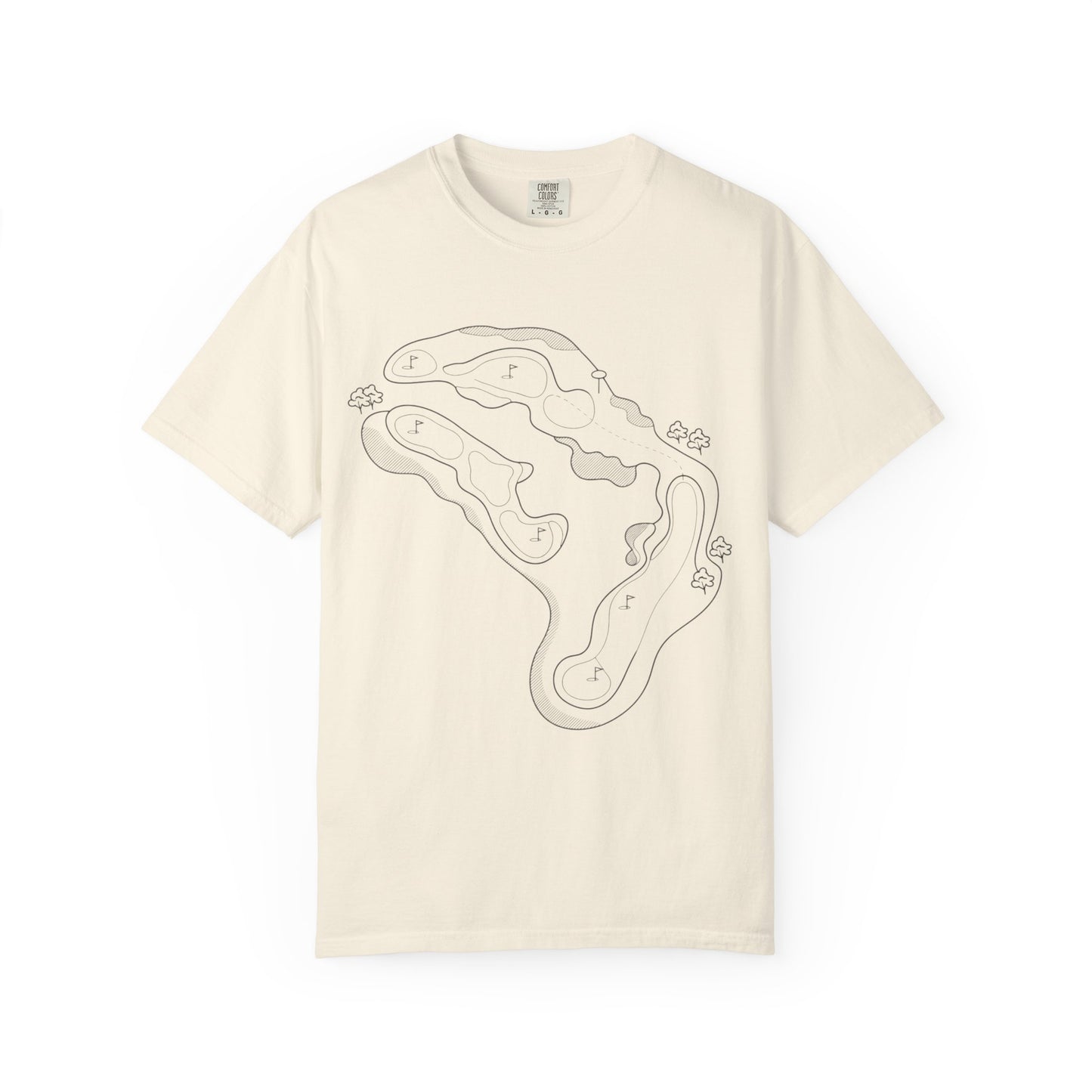 Golf Course Outline T-Shirt — Minimalist Line Art Tee