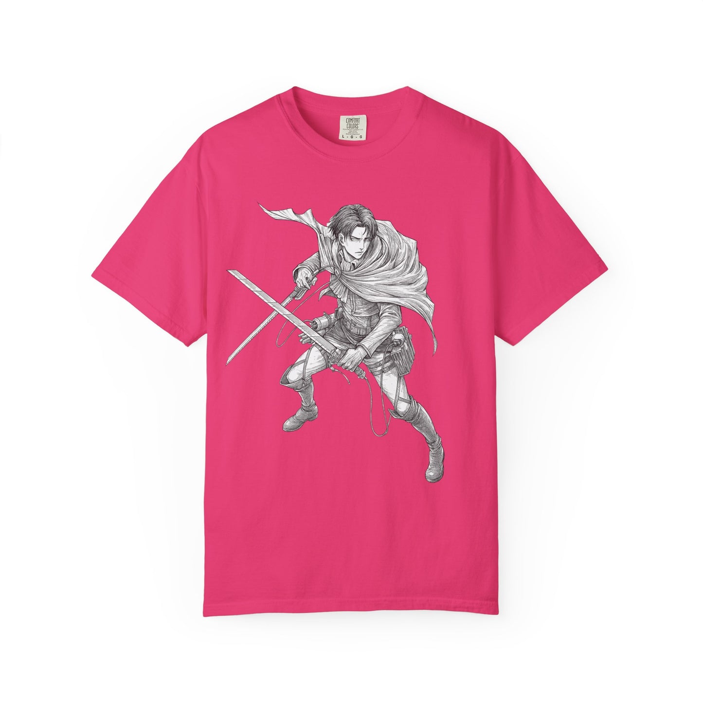 Warrior Sketch T-Shirt — Anime Style Swordfighter Graphic Tee