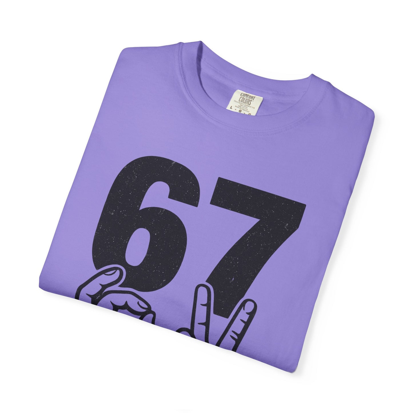 67 Sign Hands Graphic T‑Shirt — Retro Number Tee
