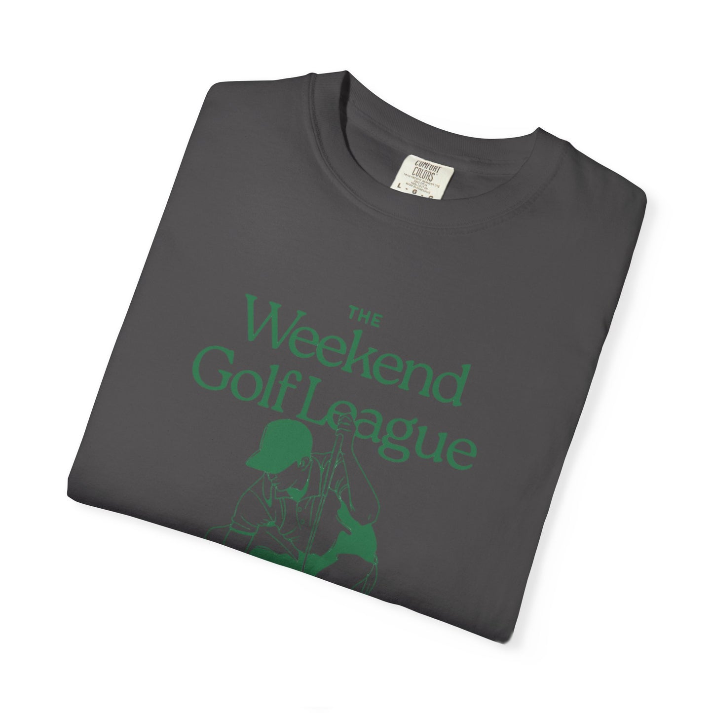Golf T-Shirt — "The Weekend Golf League" Vintage Club Tee (Where Weekends Begin)