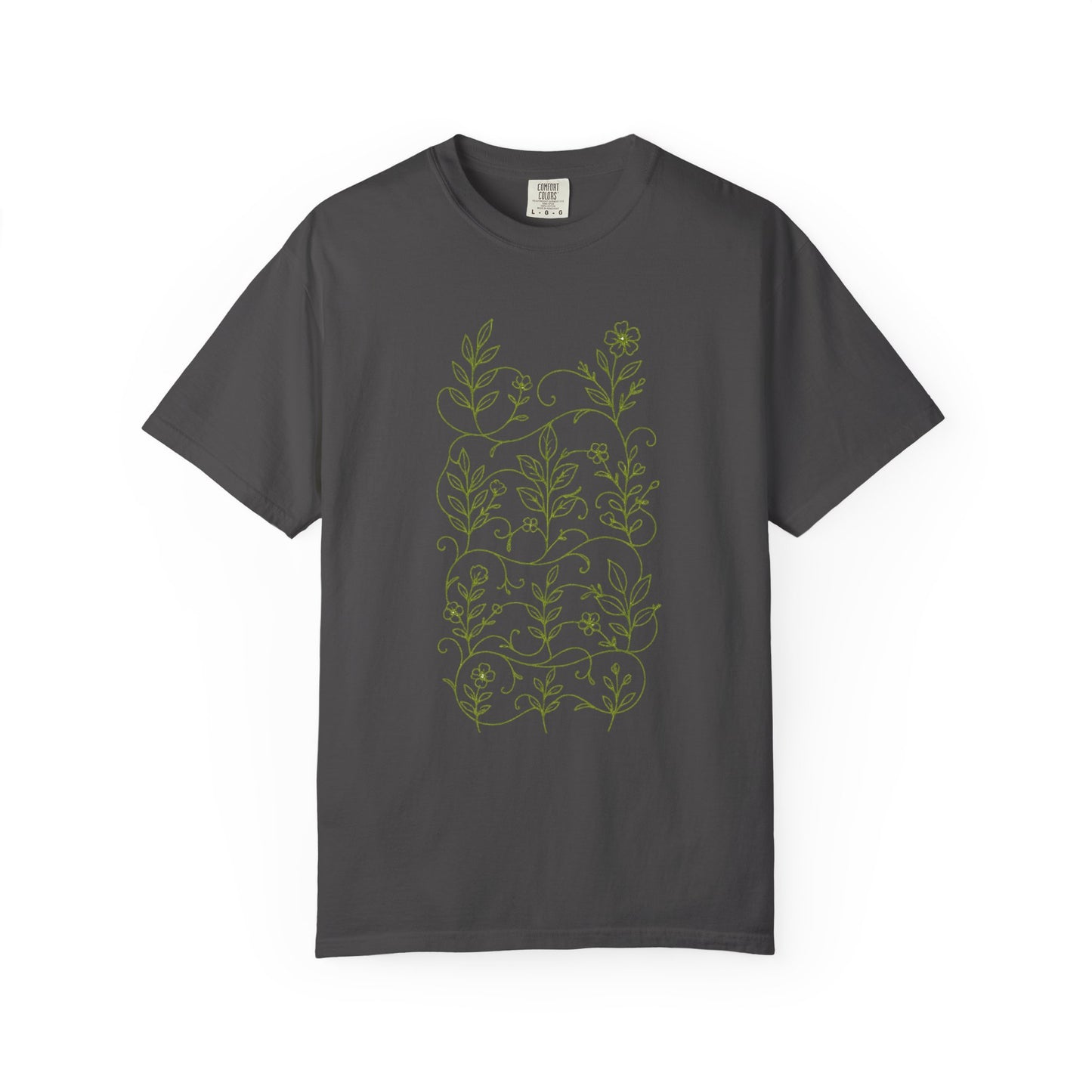 Botanical Sprigs T-Shirt - Minimal Leaf Line Art Tee