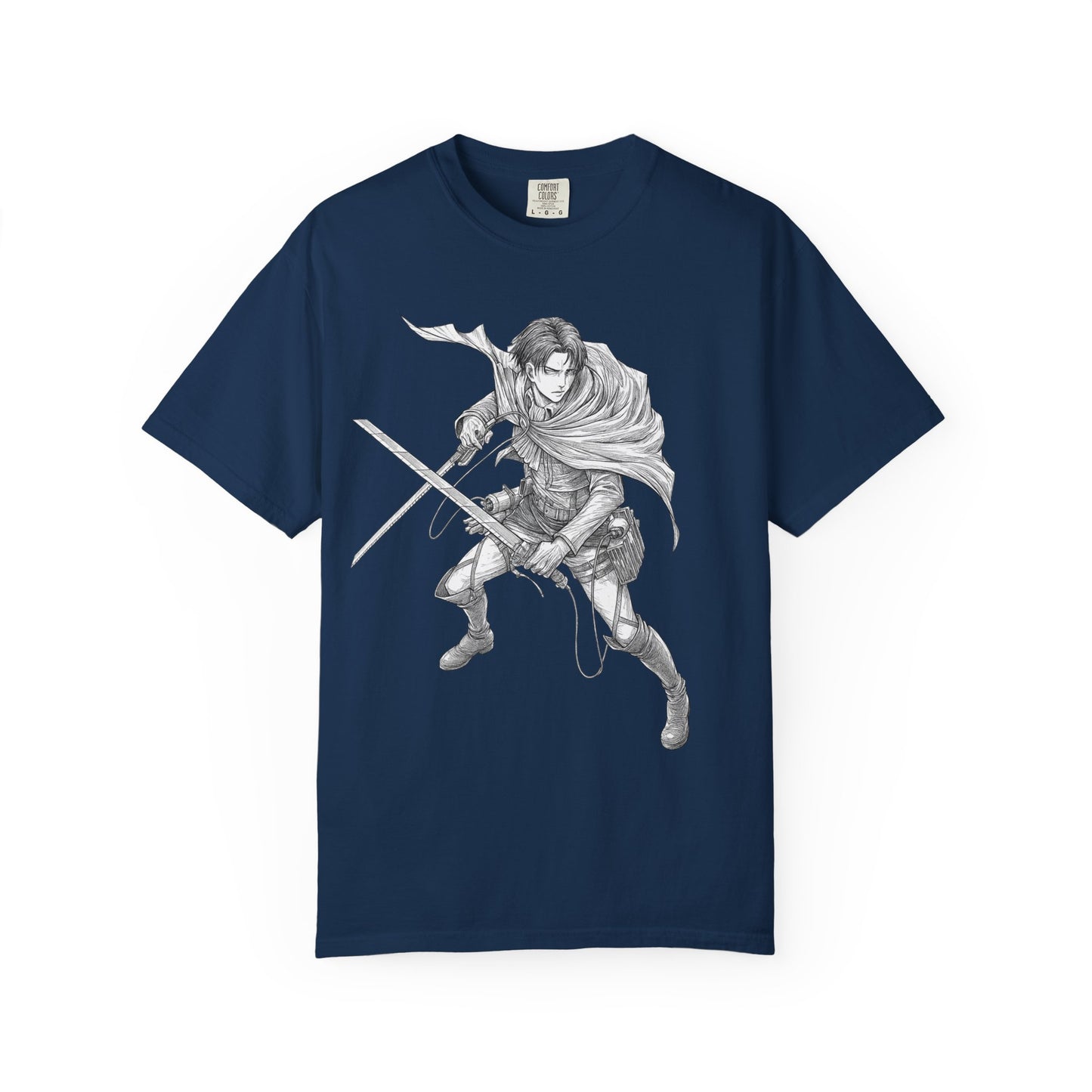 Warrior Sketch T-Shirt — Anime Style Swordfighter Graphic Tee