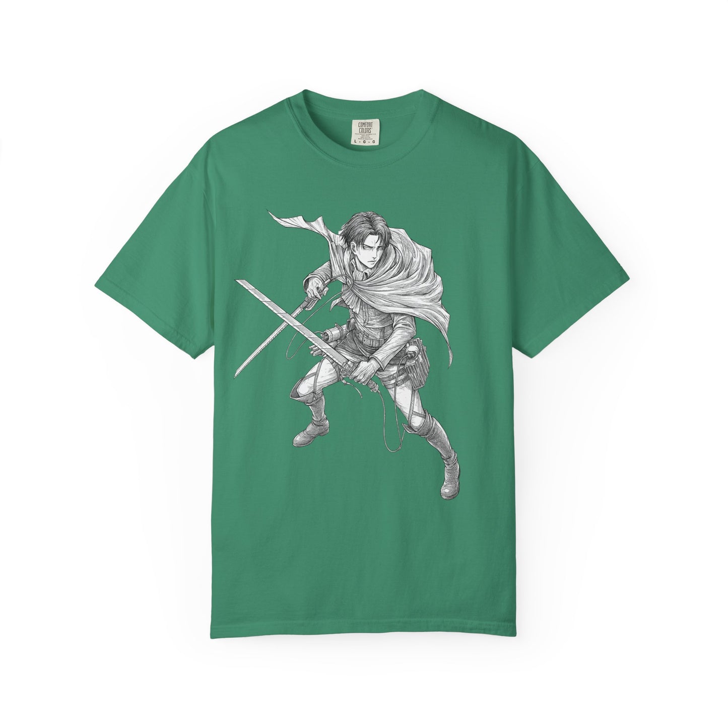 Warrior Sketch T-Shirt — Anime Style Swordfighter Graphic Tee
