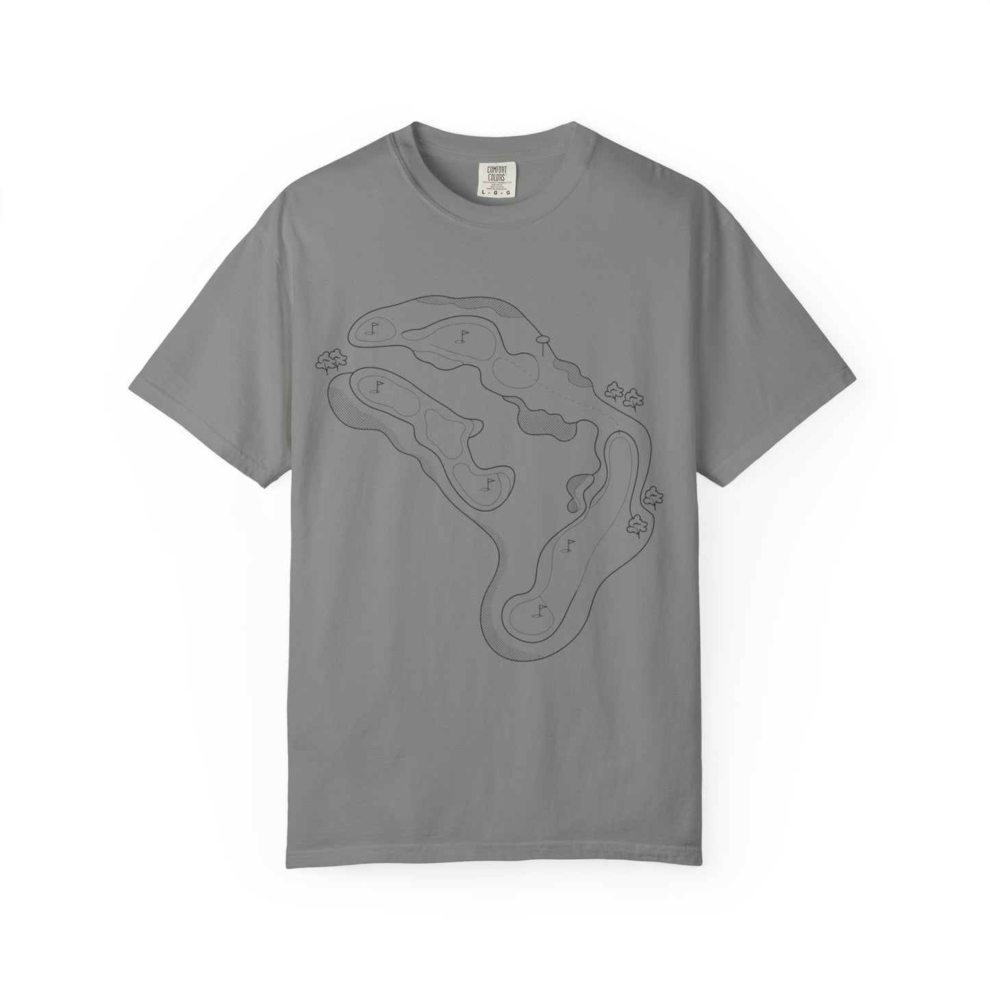 Golf Course Outline T-Shirt — Minimalist Line Art Tee