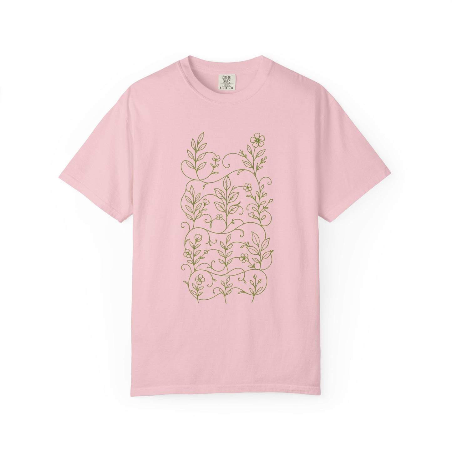 Botanical Sprigs T-Shirt - Minimal Leaf Line Art Tee