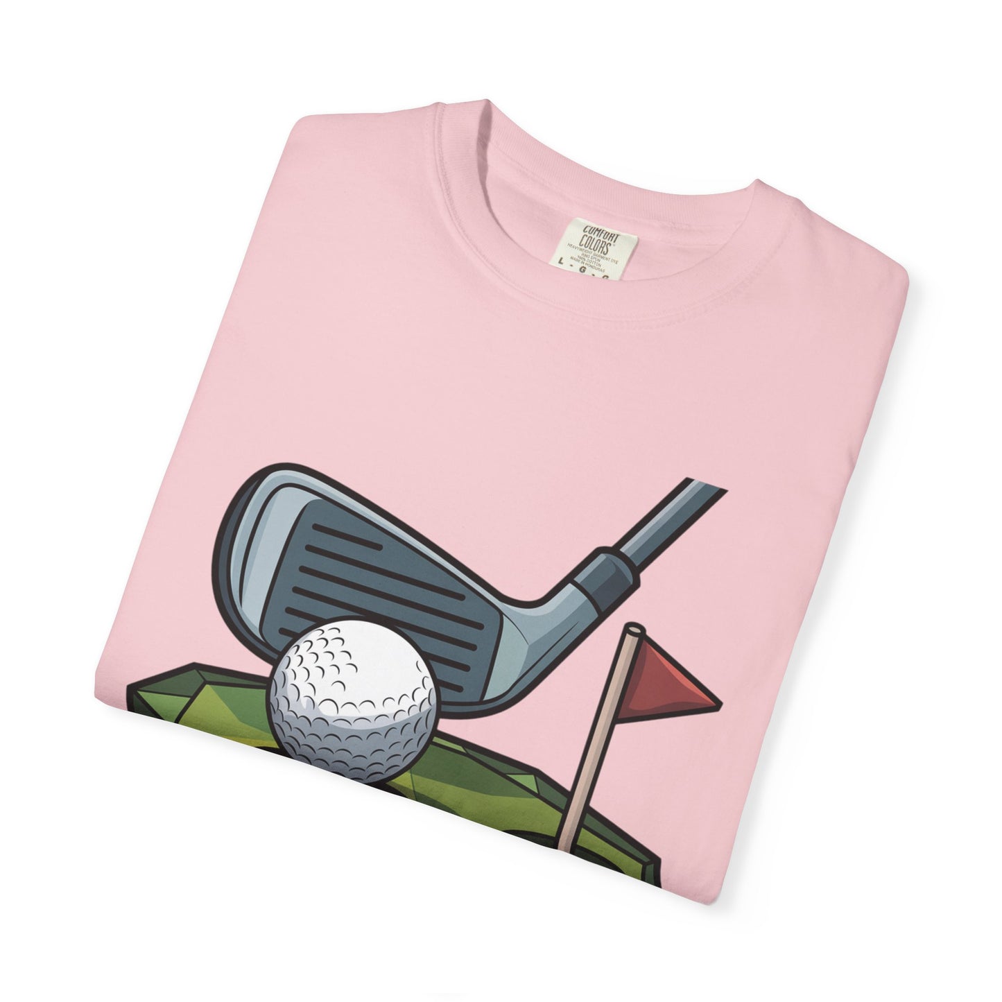Low-Poly Golf T‑Shirt — Mini Green Putting Design