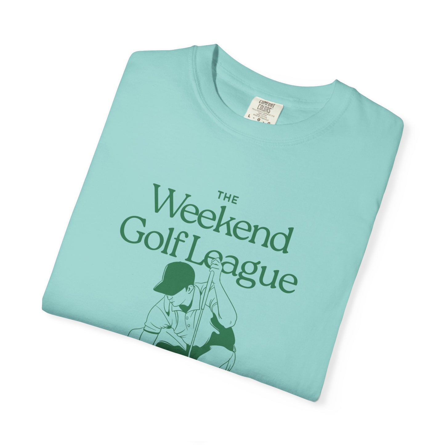 Golf T-Shirt — "The Weekend Golf League" Vintage Club Tee (Where Weekends Begin)