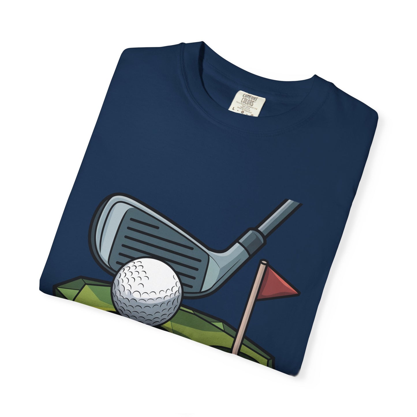 Low-Poly Golf T‑Shirt — Mini Green Putting Design