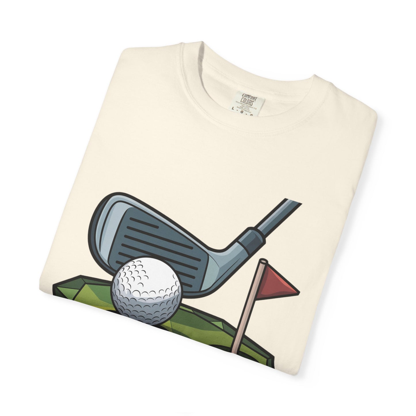 Low-Poly Golf T‑Shirt — Mini Green Putting Design
