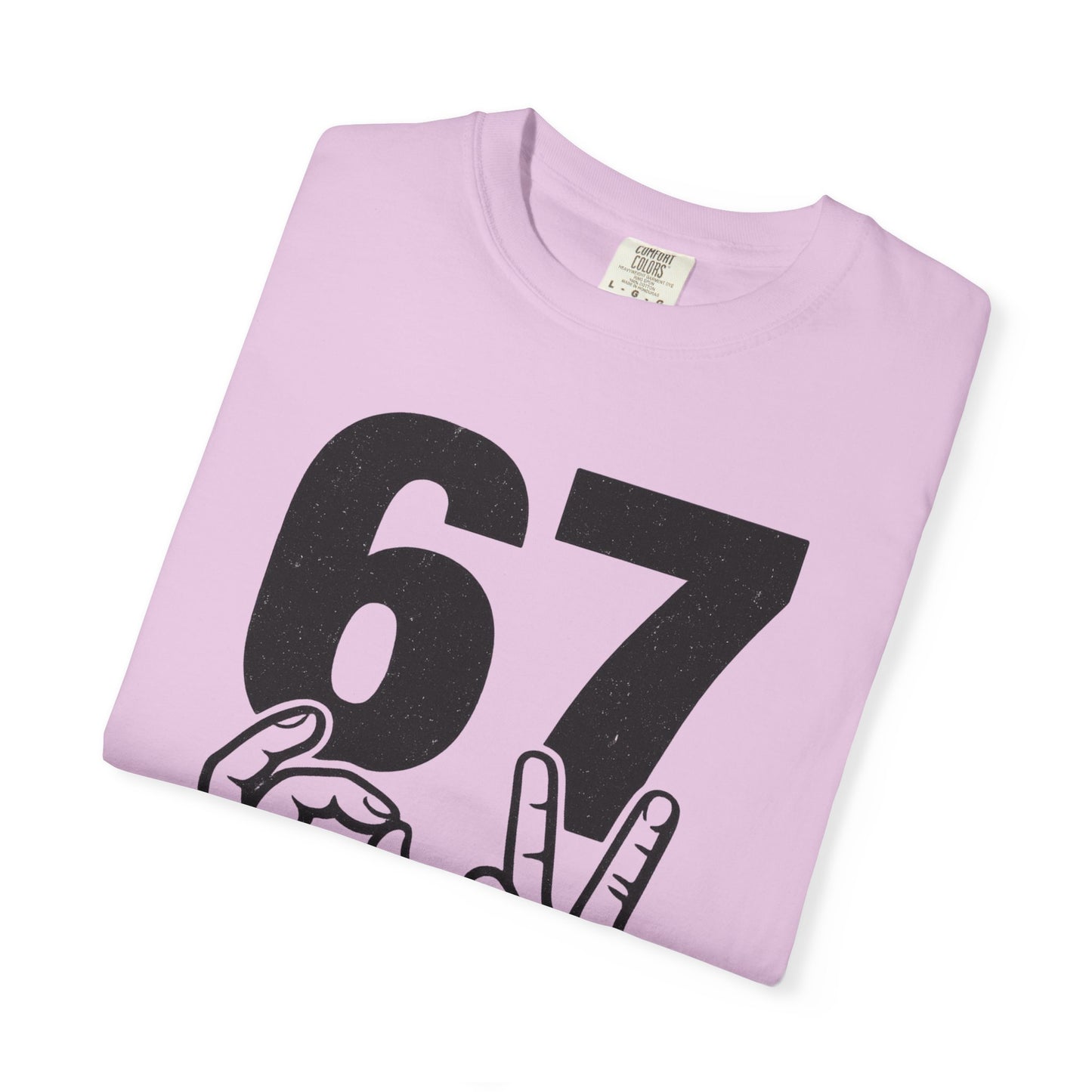 67 Sign Hands Graphic T‑Shirt — Retro Number Tee