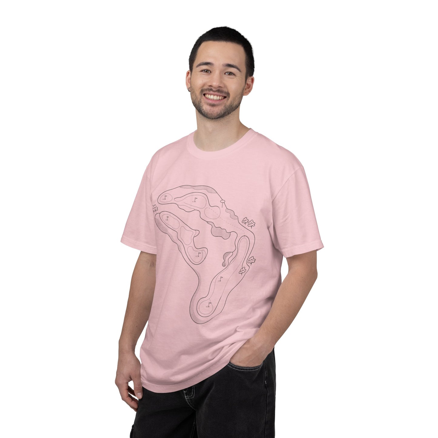 Golf Course Outline T-Shirt — Minimalist Line Art Tee