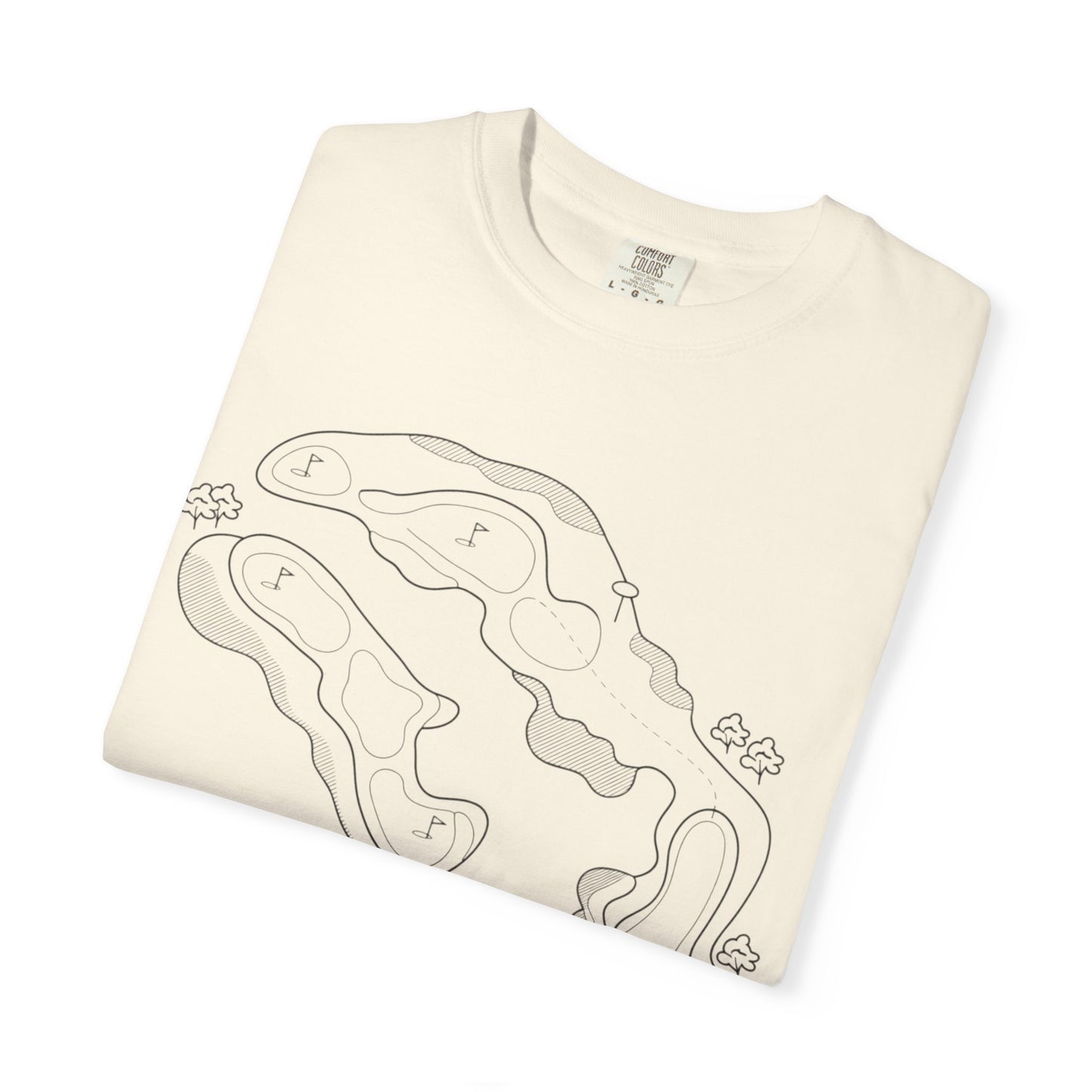 Golf Course Outline T-Shirt — Minimalist Line Art Tee