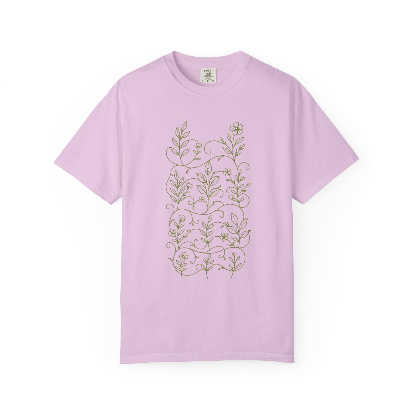 Botanical Sprigs T-Shirt - Minimal Leaf Line Art Tee