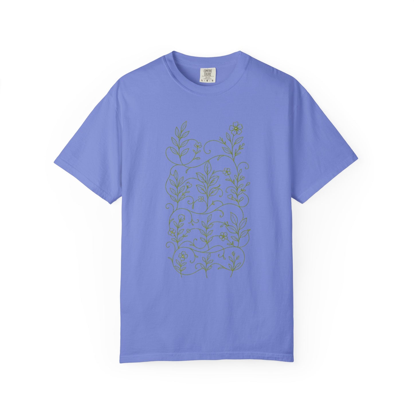 Botanical Sprigs T-Shirt - Minimal Leaf Line Art Tee