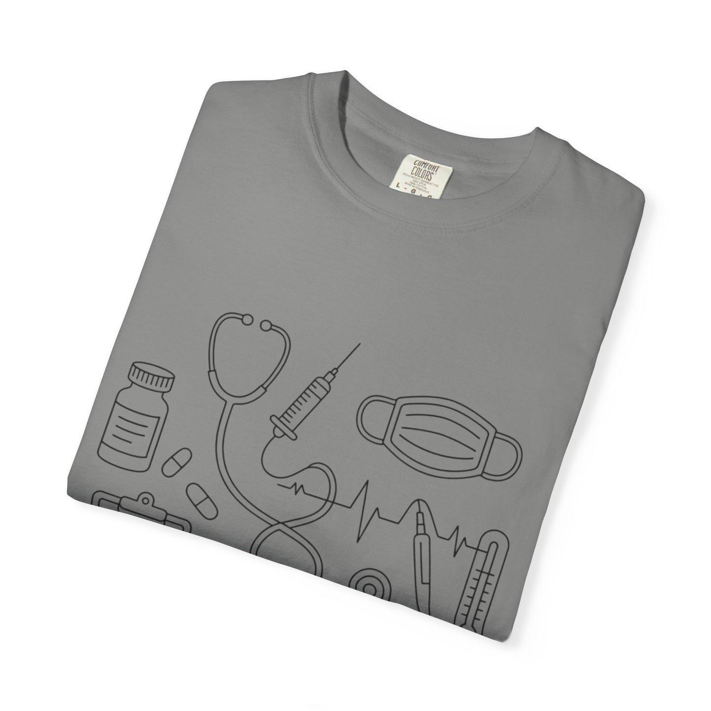 Nurse Essentials Line Art T-Shirt — Medical Equipment Graphic Tee