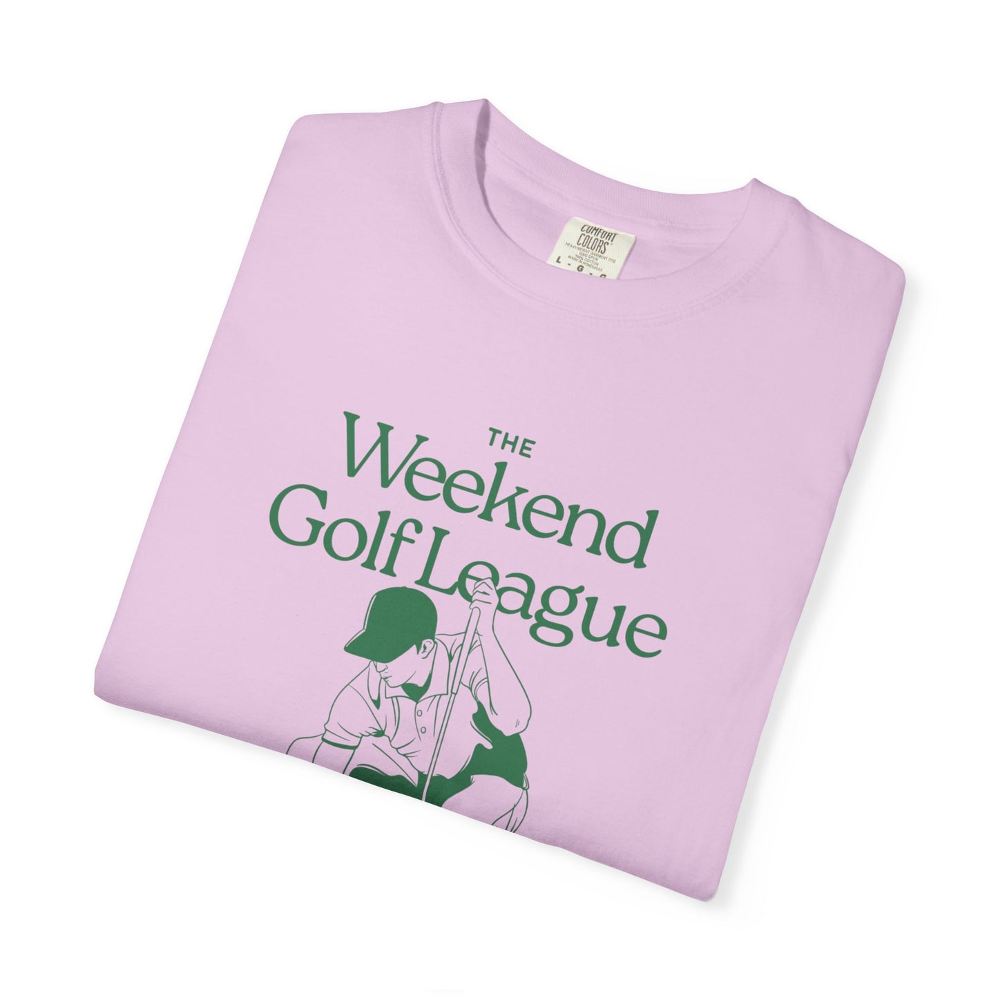 Golf T-Shirt — "The Weekend Golf League" Vintage Club Tee (Where Weekends Begin)