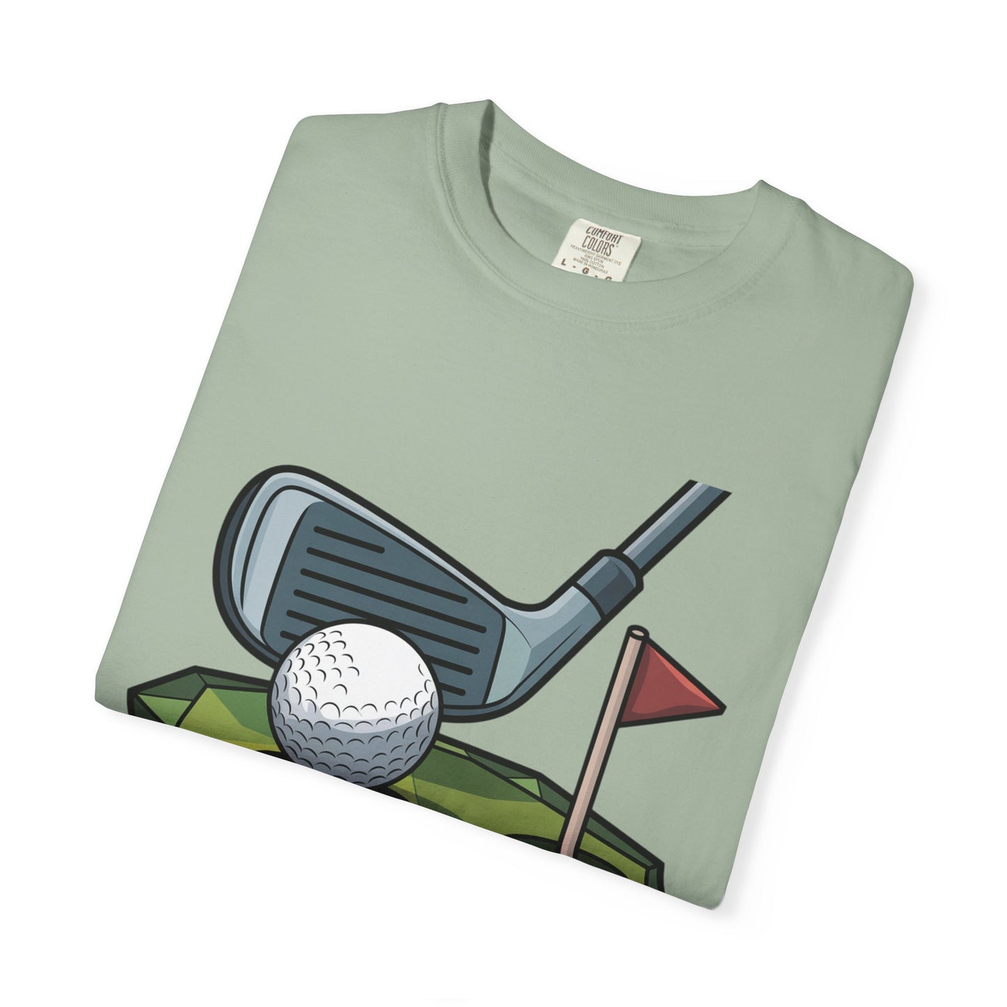 Low-Poly Golf T‑Shirt — Mini Green Putting Design